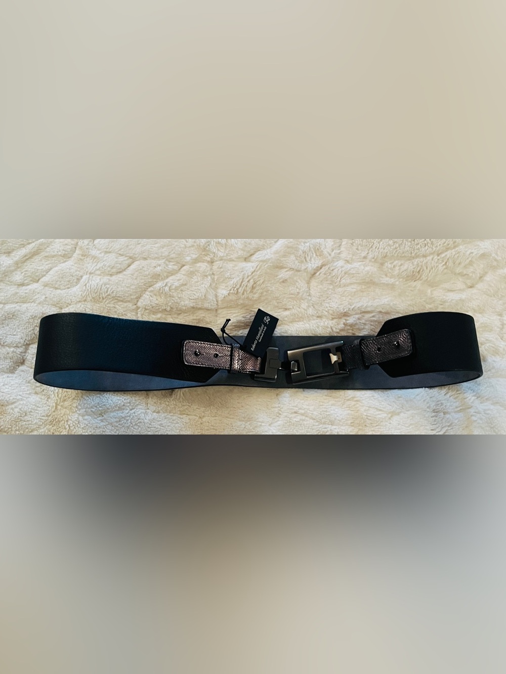 Roberto Mantellassi Italy Wide Black
Leather Waist Belt - Size L